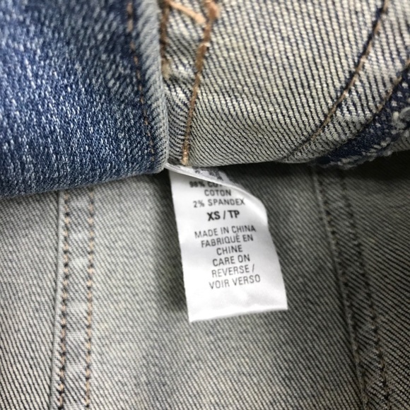 Gianni Bini Jean Jacket Women’s Size XS Medium Wash Button Front Stretch Trim - Picture 5 of 6